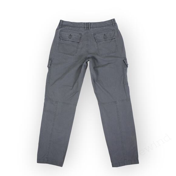 6Petite LLBean Stretch Canvas Cargo Pants Grey MidRise Straight FavoriteFit - Picture 3 of 9